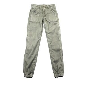 American Eagle Womens Olive Green Stretch Twill Jogger Pants Sz 4R Fits 24"